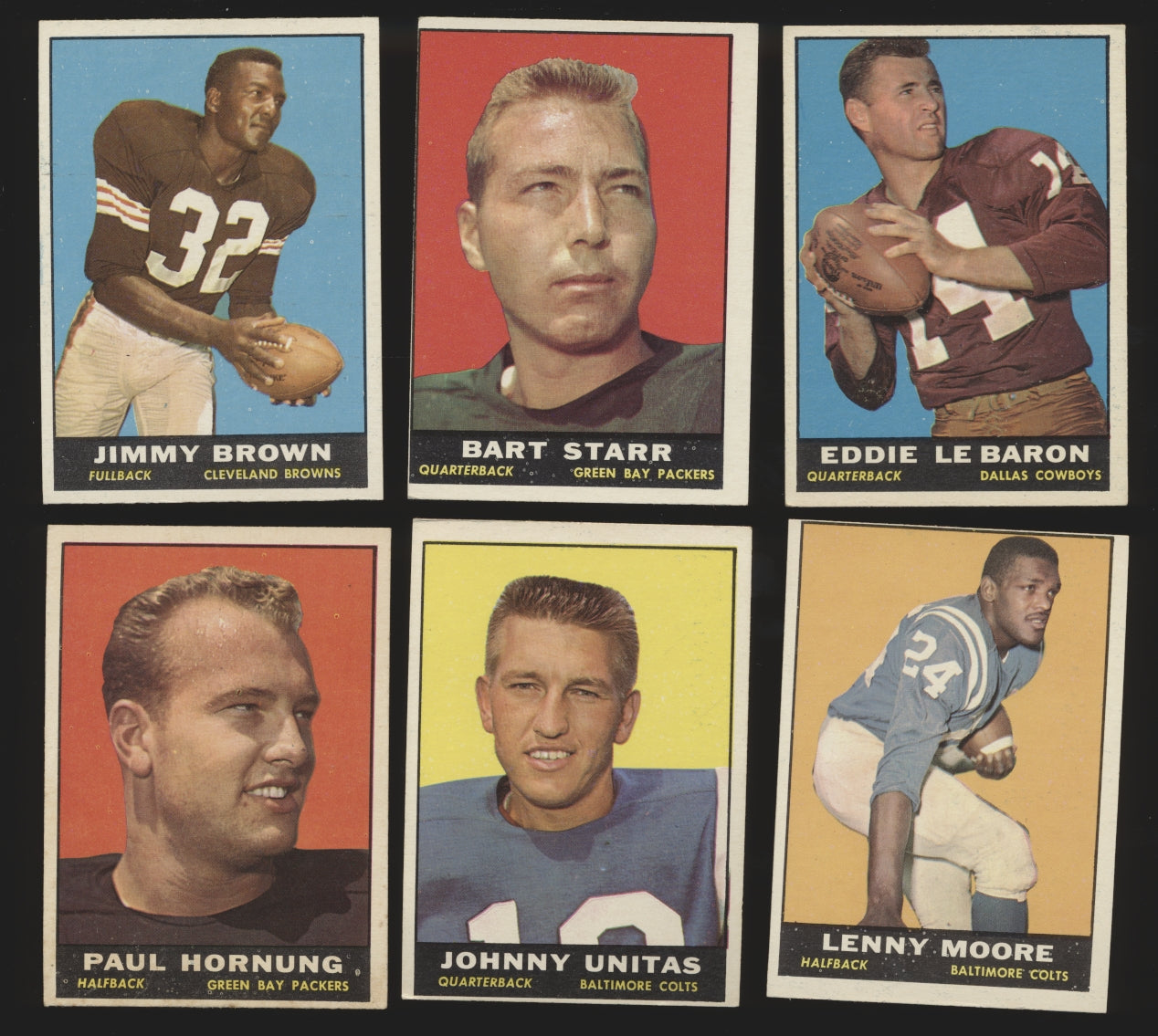 1961 Topps Football Complete Your Set – Cards #1-200, Excellent Condition, Free Shipping