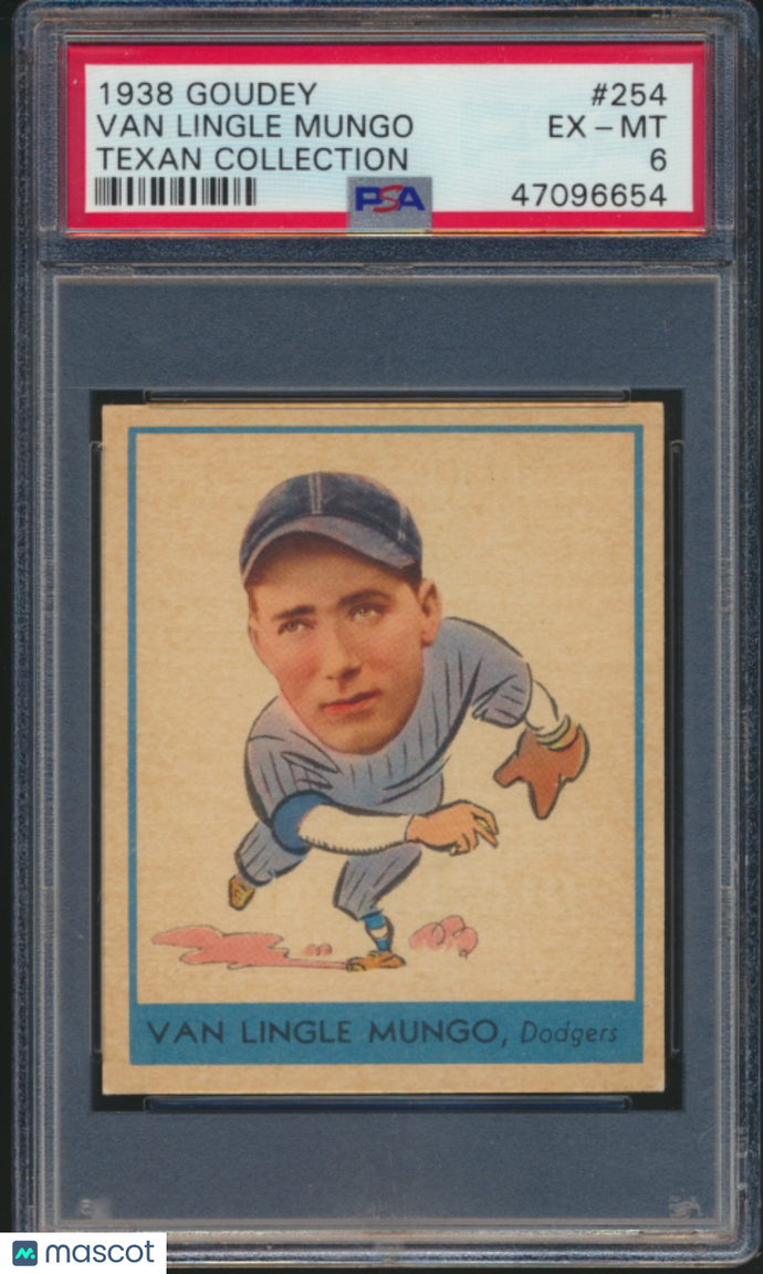 1938 Goudey Van Lingle Mungo #254 Texan Collection PSA 6