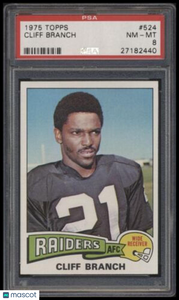 1975 Topps Cliff Branch #524 PSA 8