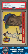 Load image into Gallery viewer, 1955 Topps #47 Hank Aaron PSA 2
