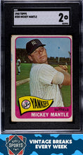 Load image into Gallery viewer, 1965 Topps #350 Mickey Mantle SGC 2