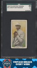 Load image into Gallery viewer, 1909 Philadelphia Caramel E95 Christy Mathewson SGC 3