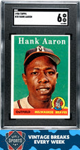 Load image into Gallery viewer, 1958 Topps #30 Hank Aaron SGC 6