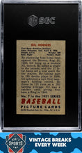 Load image into Gallery viewer, 1951 Bowman #7 Gil Hodges SGC 5