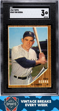 Load image into Gallery viewer, 1962 Topps #360 Yogi Berra SGC 3