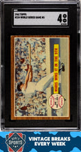 Load image into Gallery viewer, 1962 Topps #234 World Series Game #3 SGC 4