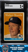Load image into Gallery viewer, 1958 Topps #150 Mickey Mantle SGC 1