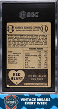 Load image into Gallery viewer, 1954 Red Heart Dog Food Warren Spahn SGC 3