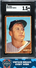 Load image into Gallery viewer, 1962 Topps #200 Mickey Mantle SGC 1.5