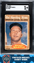 Load image into Gallery viewer, 1962 Topps #471 Mickey Mantle All-Star SGC 1