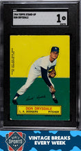 Load image into Gallery viewer, 1964 Topps Stand-Up Don Drysdale SGC 1