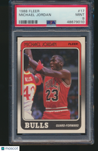 Load image into Gallery viewer, 1988 Fleer Michael Jordan #17 PSA 9