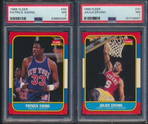 1986 Fleer Basketball Set Break #13 ALL PSA 7 with Stickers (Limit 3 Max)