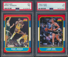 Load image into Gallery viewer, 1986 Fleer Basketball Set Break #13 ALL PSA 7 with Stickers (Limit 3 Max)