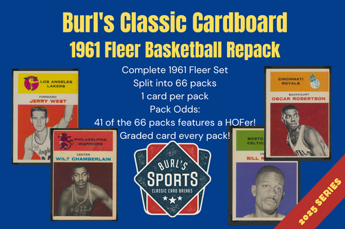 Burl's Classic Cardboard ~ 1961 Fleer Basketball Set Break Repack