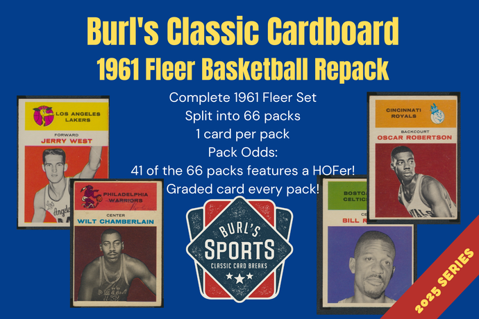 Burl's Classic Cardboard ~ 1961 Fleer Basketball Set Break Repack