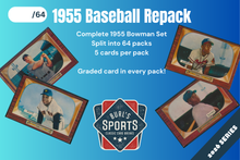 Load image into Gallery viewer, 1955 Bowman Baseball Set Break Repack ~ Burl's Classic Cardboard (Pre-Sell) Ships 1/12