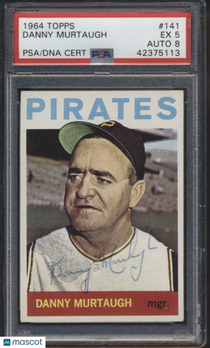 1964 Topps Danny Murtaugh #141 PSA 5 Auto 8