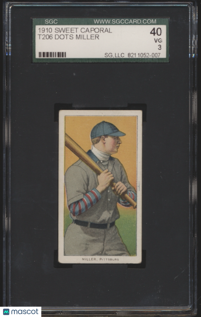1910 Sweet Caporal (T206) Dots Miller SGC 3