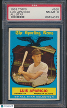 Load image into Gallery viewer, 1959 Topps #560 Luis Aparicio All Star PSA 8 S26-00j