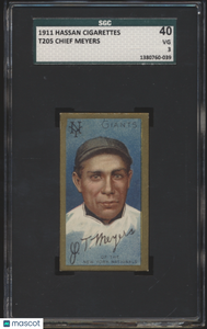 1911 Hassan Cigarettes (T205) Chief Meyers SGC 3