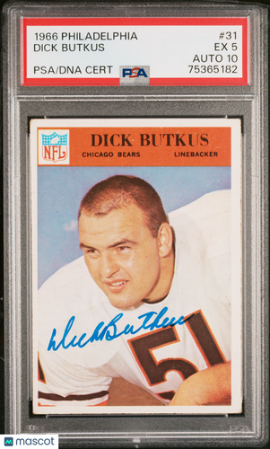 1966 Philadelphia #31 Dick Butkus PSA 5/10 Auto RC