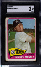 Load image into Gallery viewer, 1965 Topps Mickey Mantle #350 SGC 2