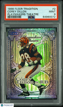 Load image into Gallery viewer, 1998 Fleer Tradition Playmakers Theatre Corey Dillon #2 PSA 9