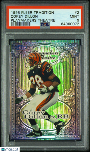 1998 Fleer Tradition Playmakers Theatre Corey Dillon #2 PSA 9