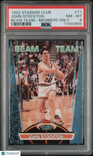 Load image into Gallery viewer, 1992 Stadium Club Beam Team #11 John Stockton Beam Team-Members Only PSA 8