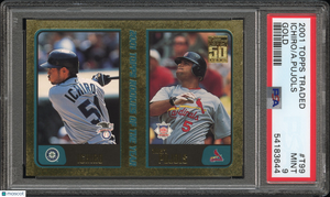 2001 Topps Traded A. Pujols Ichiro #T99 Gold PSA 9