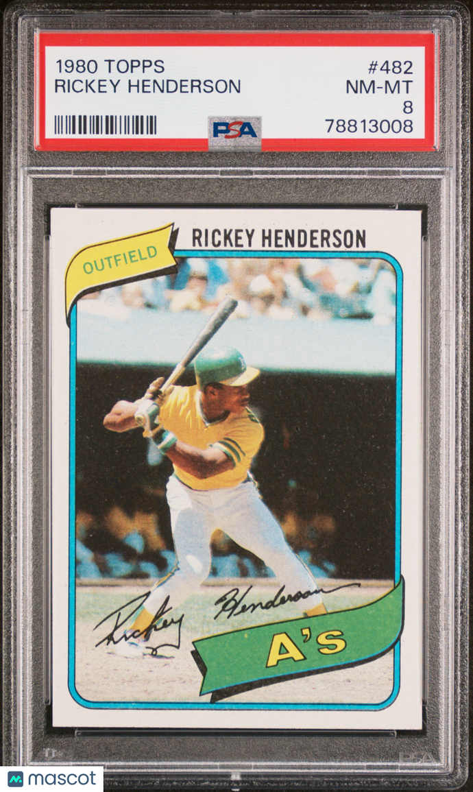 1980 Topps Rickey Henderson #482 PSA 8