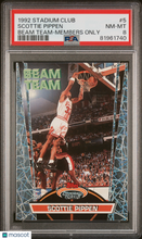 Load image into Gallery viewer, 1992 Stadium Club Beam Team #5 Scottie Pippen Beam Team-Members Only PSA 8