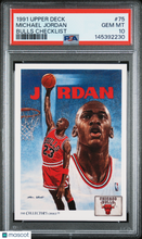 Load image into Gallery viewer, 1991 Upper Deck Michael Jordan #75 Bulls Checklist PSA 10
