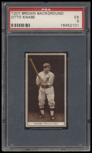 1912 T207 Brown Background Otto Knabe Psa 5 Recruit Back Factory 240
