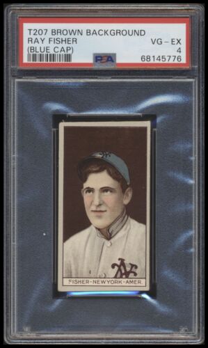 1912 T207 Brown Background Ray Fisher (blue Cap) Psa 4 Recruit Back Factory 240