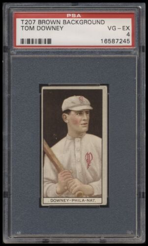 1912 T207 Brown Background Tom Downey  Psa 4 Red Cycle Back