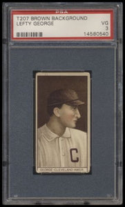 1912 T207 Brown Background Lefty George Psa 3 Recruit Back Factory 240