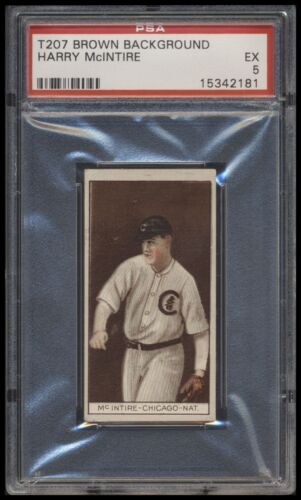 1912 T207 Brown Background Harry Mcintire Psa 5 Recruit Back Factory 240