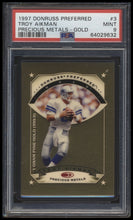Load image into Gallery viewer, 1997 Donruss Preferred #3 Troy Aikman Gold Precious Metals Psa 9 Mint