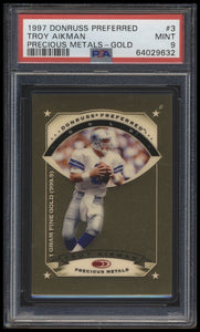 1997 Donruss Preferred #3 Troy Aikman Gold Precious Metals Psa 9 Mint