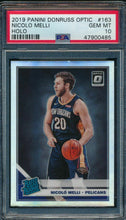 Load image into Gallery viewer, 2019-20 Donruss Optic 163 Nicolo Melli Holo RC PSA 10 GEM MINT 14885
