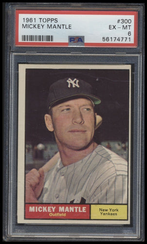 1961 Topps #300 Mickey Mantle psa 6 EXMT