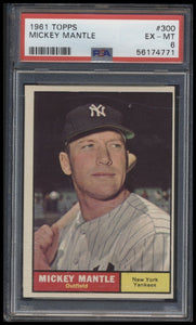 1961 Topps #300 Mickey Mantle psa 6 EXMT
