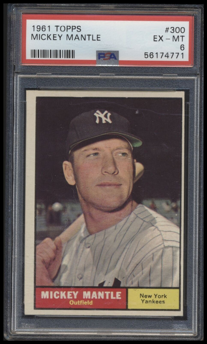 1961 Topps #300 Mickey Mantle psa 6 EXMT