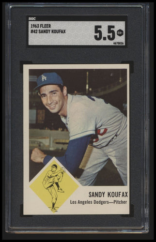 1963 Fleer #42 Sandy Koufax SGC 5.5 EX+
