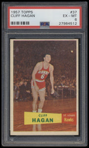 1957 Topps #37 Cliff Hagan psa 6 EXMT RC