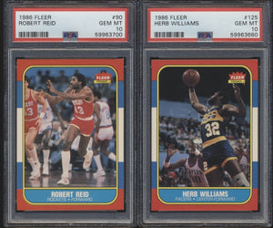 1986 Fleer Basketball Graded Mixer ~ (70 Spots) featuring #57 Jordan PSA 6