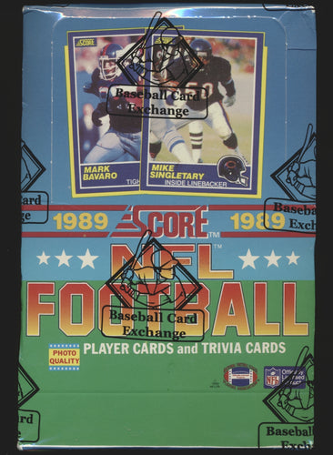 1989 Score Football BBCE Sealed ~ Group Box Break (36 spots)