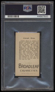 1912 T207 Brown Background Joseph Benz  Psa 4mc Broadleaf Back